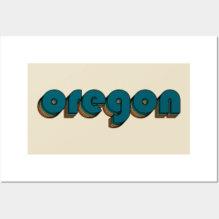 Oregon // Oregon Retro Rainbow Typography Style // 70s Posters and Art